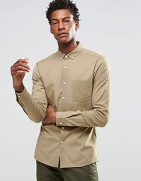 Облегающая рубашка с длинными рукавами ASOS - Stone