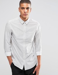 Рубашка со сплошным лиственным принтом Selected Homme - Белый