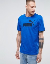 Футболка с крупным фирменным логотипом Puma - Синий