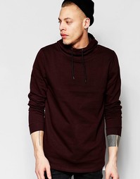 Бордовый худи с фиксированной кромкой и воротником‑труба ASOS