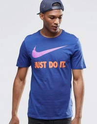 Темно-синяя футболка с логотипом-галочкой Nike JDI 707360-457