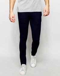 Супероблегающие трикотажные брюки ASOS - Темно-синий