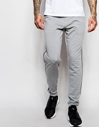 Серые спортивные штаны скинни с полосой ASOS - Слоновий серый