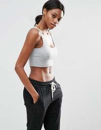 Укороченный топ в рубчик ASOS - Серый