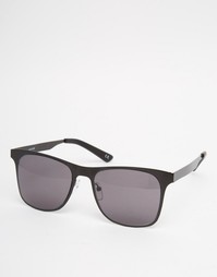 Квадратные солнцезащитные очки с оправой из черного металла ASOS