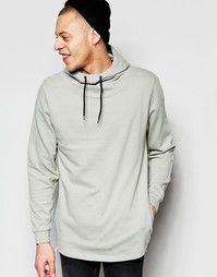 Серый худи с фиксированной кромкой и воротником‑труба ASOS - Серый