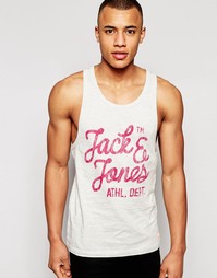 Майка с принтом логотипа Jack &amp; Jones - Бежевый