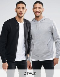 Трикотажная куртка-пилот и худи в комплекте ASOS - Скидка 15%