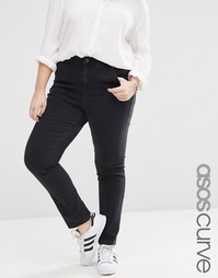 Черные прямые джинсы ASOS CURVE - Выбеленный черный