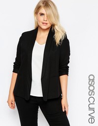 Льняной блейзер строгого кроя ASOS CURVE - Черный