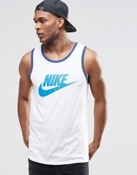 Белая майка с большим логотипом-галочкой Nike 779234-101 - Белый