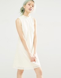 Кружевное цельнокройное платье Monki - Белый