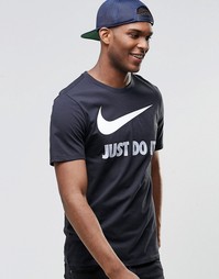Черная футболка с логотипом-галочкой Nike JDI 707360-017 - Черный