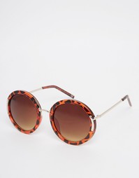 Круглые солнцезащитные оversize-очки с металлической переносицей ASOS
