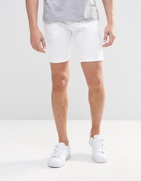 Белые супероблегающие джинсовые шорты ASOS - Белый