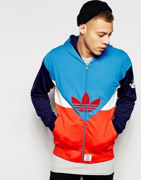 Худи с логотипом и вставками Adidas Originals - Синий