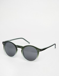 Круглые солнцезащитные очки в зеленой оправе с эффектом омбре ASOS