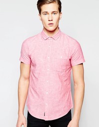 Рубашка из хлопка и льна с короткими рукавами Threadbare - Розовый