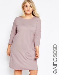 Цельнокройное платье из ткани понте с рукавами 3/4 ASOS CURVE