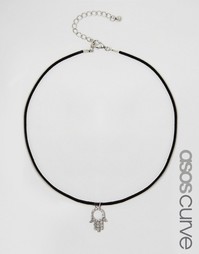 Ожерелье-чокер с подвеской‑хамса ASOS CURVE - Черный