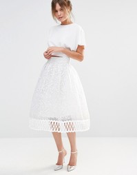 Кружевная юбка Chi Chi London Premium - Белый