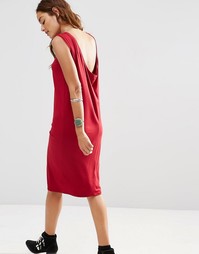 Платье миди без рукавов со свободным воротом сзади ASOS - Красный