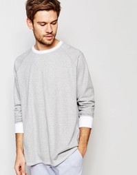 Серый оversize-лонгслив в полоску в стиле casual ASOS