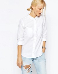 Приталенная саржевая рубашка ASOS - Белый