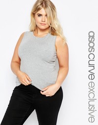 Топ без рукавов с круглым вырезом ASOS CURVE - Серый