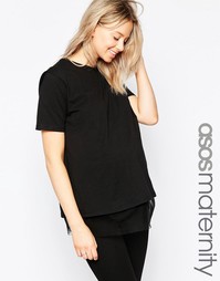 Футболка для кормления с прозрачной вставкой ASOS Maternity - Черный