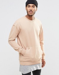 Свитшот с круглым вырезом и накладным карманом Jack and Jones - Nougat