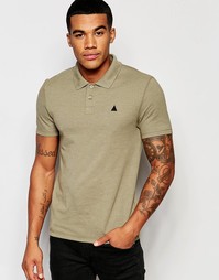 Зеленое меланжевое поло из ткани пике с вышивкой ASOS - Зеленый меланж