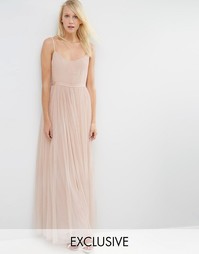 Платье макси Needle &amp; Thread Giselle Ballet - Rose beige