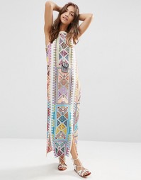 Прямое платье макси с вышивкой ASOS PREMIUM - Мульти