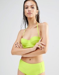 Бикини-топ Boohoo Выбирай и комбинируй - Неоновый лайм