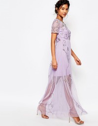 Платье макси с декоративной отделкой Boohoo Boutique - Сиреневый