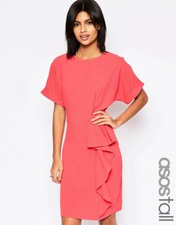 Платье-футляр с каскадной драпировкой ASOS TALL - Коралловый