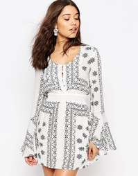 Короткое приталенное платье с принтом Missguided - Мульти