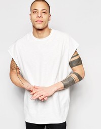Белая оversize-футболка из фактурной ткани ASOS - Бежевый