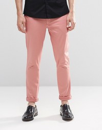Розовые суперзауженные брюки из хлопкового сатина ASOS - Canyon rose