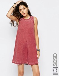 Платье-трапеция с выжженным эффектом и углубленной проймой ASOS TALL