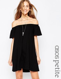 Платье мини с открытыми плечами ASOS PETITE - Желтый