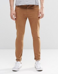 Супероблегающие коричневые брюки с 5 карманами ASOS