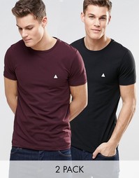 2 футболки с логотипом (темно‑красная/черная) ASOS - СКИДКА 19%