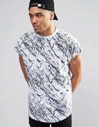 Свободная майка с мраморным принтом ASOS