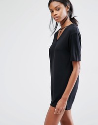 Платье-футболка с отделкой в восточном стиле Missguided - Черный