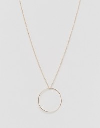 Длинное ожерелье с подвеской-кольцом Pieces Belinda - Розовое золото