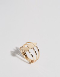 Кольцо с геометрическим дизайном ASOS - Золотой