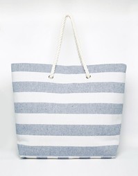 Пляжная сумка в темно‑синюю полоску South Beach