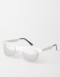 Квадратные солнцезащитные очки из серебристого металла ASOS
